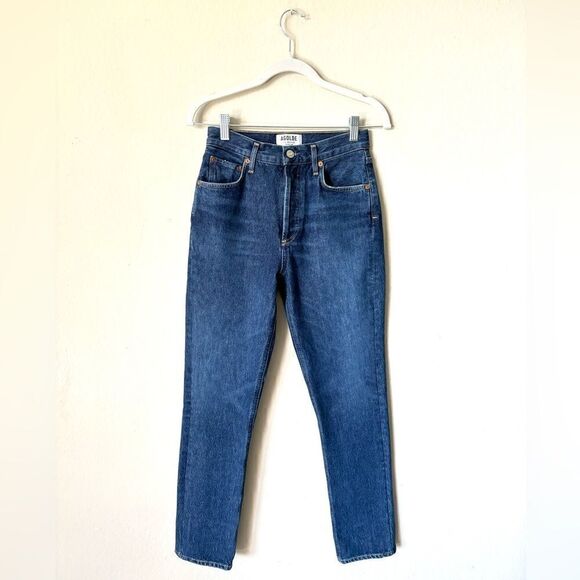 Agolde Remy Wink Wash Jeans Ankle Cropped High Rise Straight Leg Size 24 - Picture 10 of 13